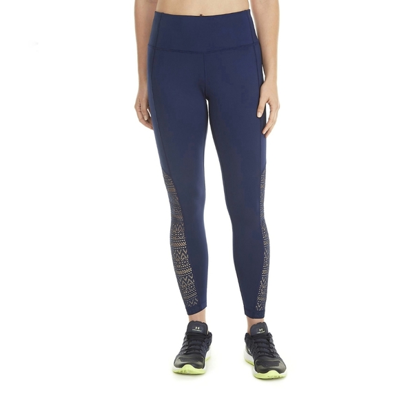 Zelos dark blue mesh high waist athletic leggings - Picture 1 of 10